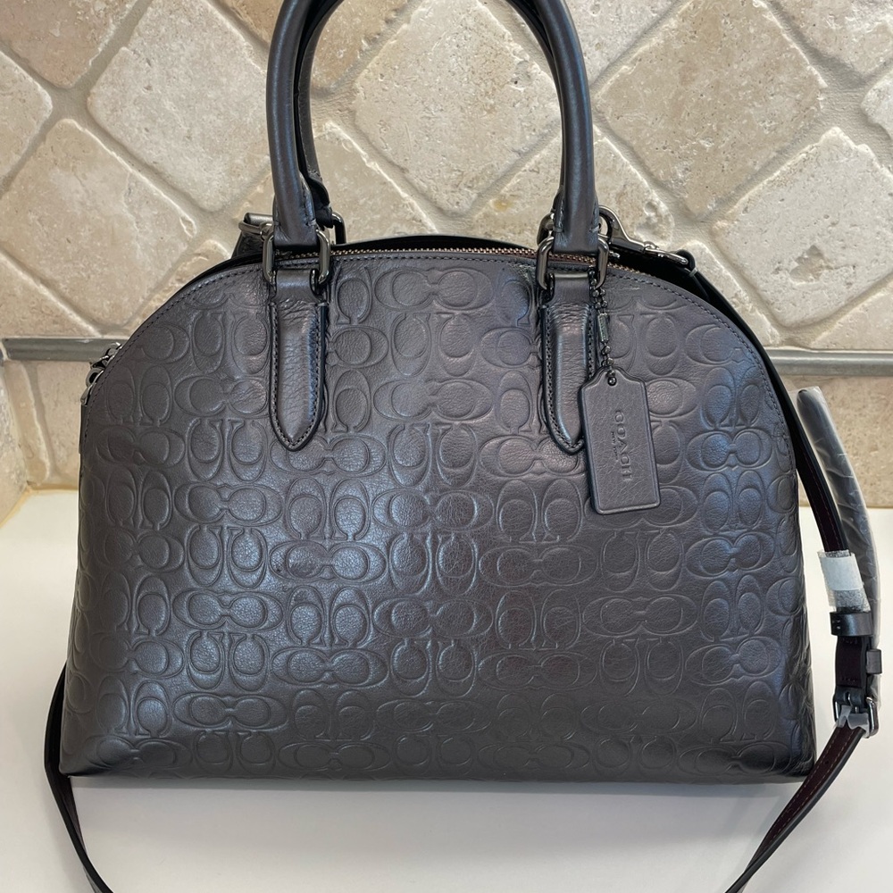 Coach Gray Embossed Women's Bag